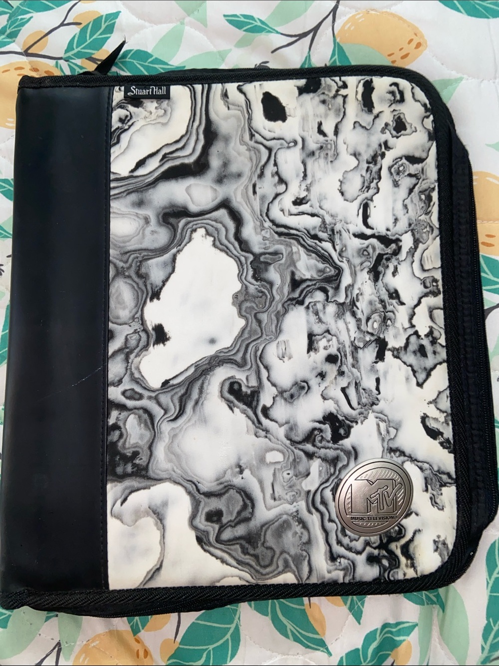 VTG Y2K MARBLE BINDER MTV 90s Large School Student Size STUART HALL